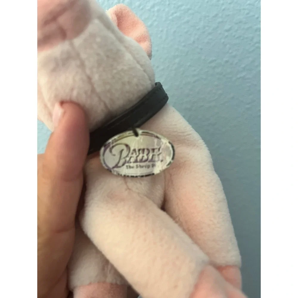 Vintage Babe The Sheep‎ Pig Plush Bean Bag Toy with Collar and Name Tag Pink